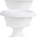 MERRYHAPY 2PCS Vintage Roman Flower Pot European Style Decorative Urn Planter for Front Door and Wedding Decor Durable Plastic Container for Silk and Dried Flowers