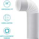 80" Length 5.9 Inch Diameter Portable Air Conditioner Hose, AC Exhaust Hose Anti-Clockwise Thread Air Conditioner Parts Compatible with Haier, Delonghi and More (Anti-Clockwise 5.9 inch)