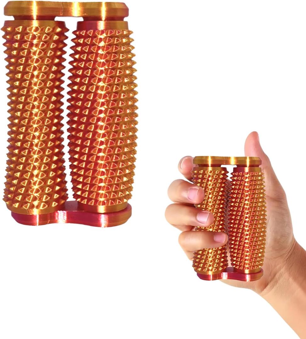 Handheld Fidget Toys, Little Ouchies Fidget Relief,3D Printed Anxiety and Stress Relief Items for Stress Reduction and Focus,Novelty Easter Gifts for Friends (Gold Red)