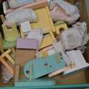 35PCS Wooden Dollhouse Furniture Set with Dolls for 5 Rooms Kits, Doll House Accessories Furniture Toys for Toddlers, Pretend Play Toys Christmas Birthday Gift for Girls and Boys, 3+