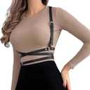 Leather Harness for Women Fashion Goth Chest Pu Black Harness Top Body Punk Belt Adjustable Waist Belts Rave Cosplay Halloween Accessories(Fits Waist 25-30in)