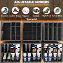 SpaceAid Shoe Organizer for Closet, 2 Pack Foldable Shoe Storage Containers Baskets Boxes Bins w/Adjustable Dividers, Fits 16-32 Pairs, Grey