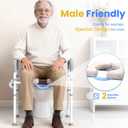 Male-Friendly Raised Toilet Seat with Handles, Adjustable Width Toilet Seat Riser for Seniors, 400LBS Handicap Toilet Seat for Elderly, Elevated Toilet Riser, Fits Any Toilets