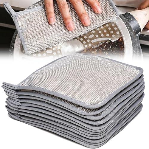 Biaoyun 2025 New Multipurpose Wire Dishwashing Rags, Wet and Dry, Metal Scrubbing Pads Sponge Cloths Towels, Non-Scratch Wire Rags for Home Kitchen Dishes, Sinks, Pack of 20