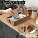 Napkin Holder for Bathroom, Acacia Wooden Guest Towel Holder Tray for Bathroom, Disposable Paper Hand Towel Holder for Bathroom Accessories, Dinner Napkin Holder for Kitchen Table Party