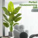 Lifelike Bird of Paradise Artificial Plant,5ft Faux Banana Leaf Tree with 10 Trunks - Perfect Indoor Silk Floor Plant for Home Decor in Living Room, Office, and Bedroom (Set of 2)