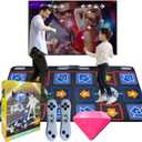 Dance Mat for Kids and Adults, Flannel Dance Pad for Kids Toys, Soft TV Dancing mat,Plug & Play Family Game,Xmas Gifts Idea,Gifts for Girls & Boys Ages 3+,Double mat