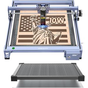 Creality Falcon 10W Laser Engraver Machine with Honeycomb Laser Bed 500x500, 10000mm/min, 0.06mm Laser Cutter for Wood, Acrylic, and Metal, Easy Setup, Ready to Work Out of The Box