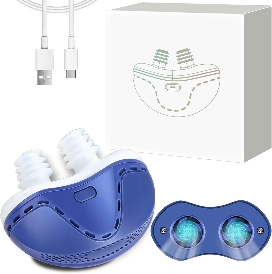 Mini Anti Snoring Devices for Snoring, Effective Anti Snoring Device, Peaceful Sleep Snore Solution - Suitable for All Nose Shapes and Both Men and Women (2 Replaceable Silicone Tips)