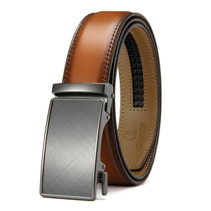 CHAOREN Mens Belt - Mens Ratchet Belt Leather 1 3/8" for Dress Pant - Micro Adjustable Belt Fit Everywhere Brown Tan