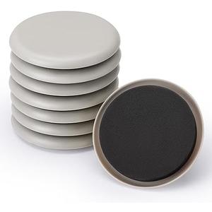 CO-Z Furniture Sliders - 8 Pack, 3 1/2" Reusable Furniture Sliders for Carpet, Heavy-Duty Furniture Gliders Movers for Hardwood Floors, Plastic Moving Pads for Heavy Furniture, Floor Protectors Beige