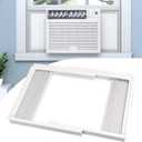 Window Air Conditioner Side Panels with Frame,Window AC Side Panels Insulation Curtain Kit,Fits for Most 5000BTU Window AC Units