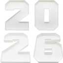 2026 Plastic Fillable Charcuterie Number Letter Shaped Serving Tray, Waterproof Food Dish Plate, 10 inch, New Year Graduation Party Treat (2026)