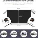 Car Windshield Snow Cover, Waterproof Front Windshield Protector Ice and Snow Shield, Multi-Purpose Oxford Front Windscreen Cover Protects Against Frost Water UV Rays