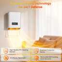 Space Heater Wall Heater for Indoor Use, 1500W Bathroom Wall Mounted Space Heater with Towel Warmer, IP24 Splash Proof Electric Heater, Remote Control, 24H Timer for Bathroom, Bedroom, Office