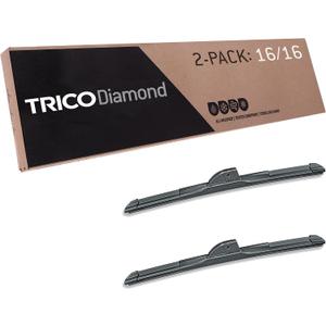 TRICO Diamond 16" + 16" Super Premium Automotive Replacement Windshield Wiper Blades (Set of 2), Passenger and Driver Side All-Weather Beam Wiper Blades for Select Vehicle Models (Item #25-1616)