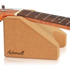 Cork Guitar Neck Rest, Guitar Neck Cradle Support Pillow, Guitar Accessories for Repair, Maintenance, Cleaning, String Instrument Luthier Tool, 100% Natural Cork Die-Cast Cut (Granule gold)