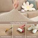 Yoovat Couch Cushion Covers for Sofa Couch Covers Wear-Resistant Universal Sofa Cover Washable Stretch for Sectional Slipcovers (Texture-Brown,Large Double Seat Cover)