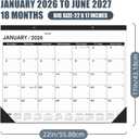 Desk Calendar 2026(January 2026 - June 2027)2026 Desk Calendar Large 22 x172026 Calendar,Classic Black,Large Calendar 2026-2027 with Plastic Cover