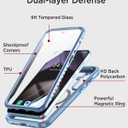 Miimall Full Body for Samsung Galaxy S24FE Case Magnetic,[Built in Screen Protector Glass][Compatible with Magsafe][Military Shockproof Dropproof]Heavy Duty Phone Case for S24FE 6.7",Light Blue/Clear