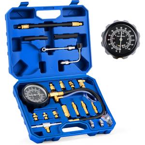Orion Motor Tech Fuel Pressure Test Kit, Fuel Pressure Tester with 0-140 psi Fuel Pressure Gauge Hoses Adapters, Heavy-Duty Fuel Pressure Gauge Kit Gasoline Car Truck Motorcycle Diagnostic Tool