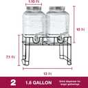 FineDine Glass Drink Dispenser with Stand & Stainless Steel Spigot 1 Gallon drink dispensers for parties, glass beverage dispenser Set, punch bowl for Lemonade, Juice, Infused Water & More, 2 Pack