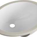 Undermount Bathroom Sink Oval, 14.75 x 11.5 (Interior Size) Oval Porcelain Ceramic Undermount Bathroom Vanity Vessel Sink with Overflow, White