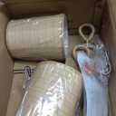 Boho Natural Rattan Wall Sconce Set of 2 Hand Woven Wall Lamp Rustic Wicker Wall Lights for Bedside Hallway Vanity Stairway Fireplace Living Room, UL Listed