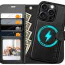 OCASE for iPhone 16 Pro Max Case Detachable Wallet Case with Card Holder, 2 in 1 Pu Leather Flip Folio with RFID Blocking Stand Wrist Strap Shockproof Phone Cover 6.9 Inch 2024, Black