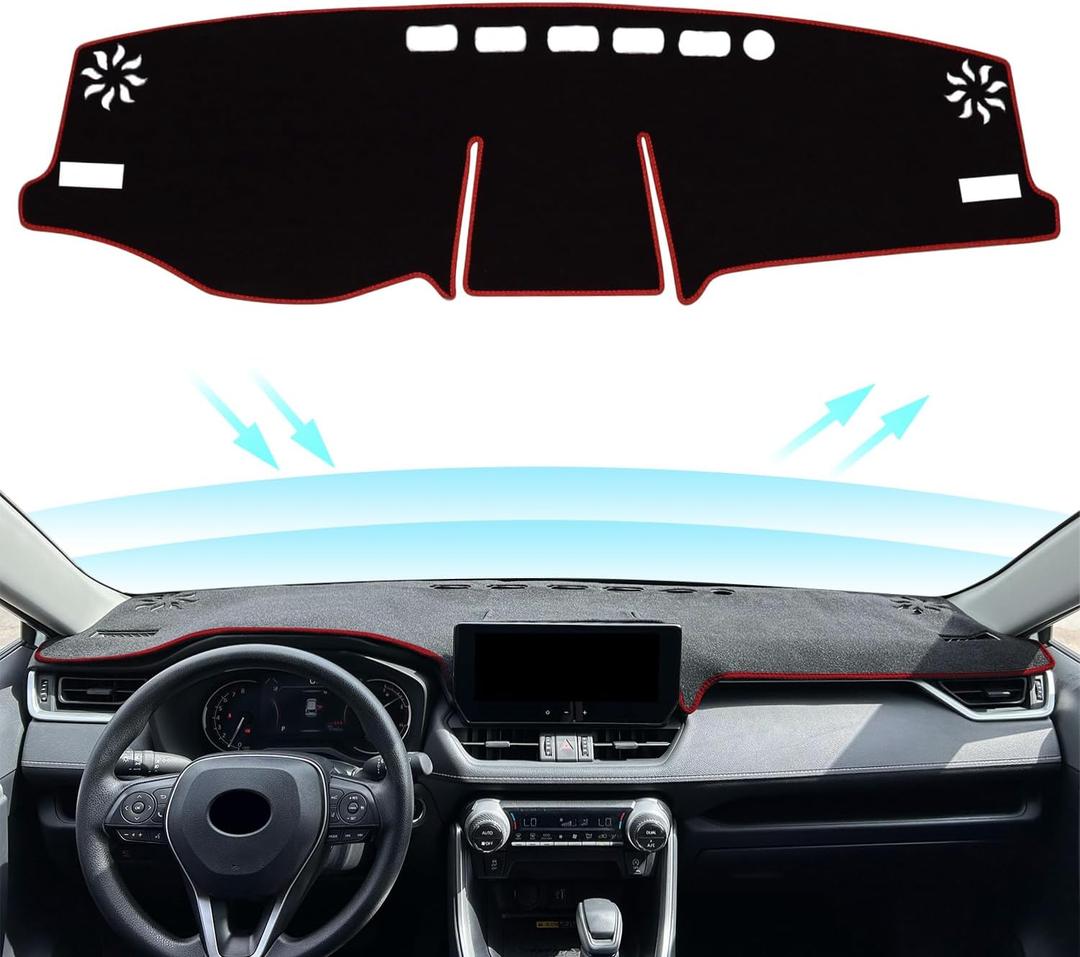 for Toyota Rav4 Accessories 2025 2024 2023 2022 2021 2020 2019 Dashboard Cover Dash Cover Mat Custom Fit Center Console Cover Sunshield Protector RAV 4 PadRed Trim