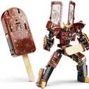 Ice Cream Transforming Toy, 2 in 1 Popsicle Transform into Robot Action Figure, DIY Transformation Figure Toys for Kids & Adults Action Figures for Boys Party Favors Gift (Brown)