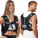 WANOON Weighted Vest for Men Women, 12lb Fixed Weight, Plus Size Fitness Vest with Phone Pocket & Reflective Strips for Walking Running Rucking Strength Training
