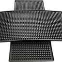 XieNie Bar Mat, 6" x 12" Black Small Coffee Mat for Home Bar Kitchen Countertop, Non-Slip Rubber Service Spill Mat for Cocktail Bartender Accessories, PVC Counter Top Cup Glasses Drying Mats, 1Pac