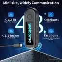 Super Mini Walkie Talkies, Small Clip-On Two Way Radio with LED Screen, Portable Walkie Talkie with Earpieces for Outdoor Sports, Restaurants, Retail Stores, Baseball, Hospital, Biking, Adults, 2 Pack