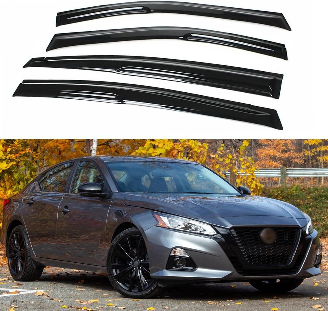 Window Visors Compatible with Nissan Altima Sedan 2019 2020 2021 2022 2023 2024 2025,Rain Guards Sun Shields Window Deflector,Tape-On Mugen Style,4PCS