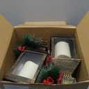 Tioncy 4 Pack Christmas Decorative Candle Lantern Christmas Lights Battery Operated Xmas Vintage Led Hanging Lantern Holiday Centerpieces for Tables Porch Fireplace Indoor Outdoor Decor (Black)