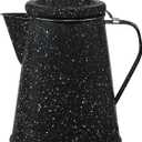 Granite Ware Coffee Boiler, 3-Quart - Stovetop or Campfire Coffee Pot, Durable Enameled Steel for Rapid Heat Absorption, Energy Efficient Design for Outdoor Adventures (Speckled Black)