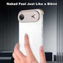 Metal Frameless Phone Case Compatible with iPhone Air, Frameless Minimalist Design, Extremely Highlighting Personality. (Titanium gray)