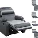 HOMBYS 5-in-1 Recliner Seat Cushion for Elderly+Lumbar Support Pillow + Leg Pad, with Adjustable Half Moon Neck Pillow & Footrest, Foam Filling with Velvet Fabric, Thick & Non-Slip, Grey