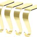 Palonu Christmas Stocking Holders Mantel Stocking Hangers Metal Hanging Hooks Ornament Hooks Fireplace Hanger Grip for Christmas Decorations (4, Gold)