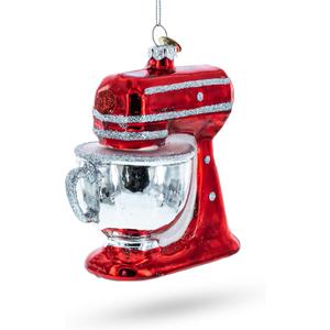 Retro Stand Kitchen Mixer Blown Glass Christmas Ornament