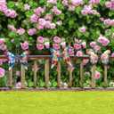 Metal Glass Butterfly hanging decor with Hook , Cute Insect Pot Percher,Flying Colorful Butterfly Garden Yard Planter Decoration and Window Ornament, 3 OF SET