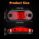 40 Pcs 2.5 Inch 2 Diode Trailer Marker Lights Waterproof Sealed Light Double Bullseye LED Trailer Lights Kit 2.5" Side Marker Light Oval Trailer Running Lights for RV Camper Truck Boat, Red and Amber