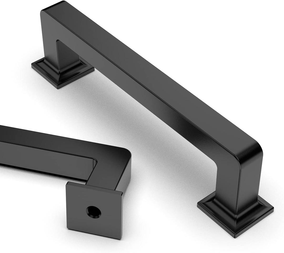 Asidrama 10 Pack 3.75 Inch(96mm) Matte Black Kitchen Cabinet Handles, Cabinet Pulls Kitchen Cabinet Hardware Cupboard Handles Drawer Pulls