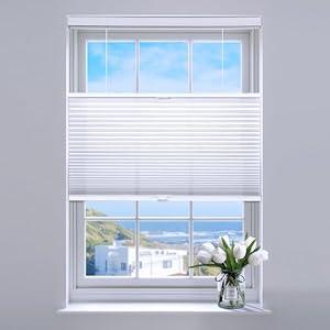 SUNFREE Top Down Bottom Up Cellular Shades 32" W x 64" H, White
Cordless Honeycomb Shades for Windows, Thermal Insulation Noise Reduction UV Protection TDBU Light Filtering