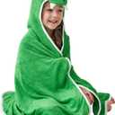 HIPHOP PANDA Hooded Towel - Rayon Made from Bamboo, Bath Towel with Bear Ears for Newborn, Babie, Toddler, Infant - Absorbent Large Baby Towel - Dinosaur, 37.5 x 37.5 Inch