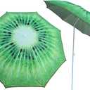 Truu Design Summer Kiwi Portable Beach/Patio Umbrella for UV Protection, 60 x 71 inches, Green