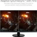ASUS 27 1080P Monitor (VA27DQ) - Full HD, IPS, 75Hz, Speakers, Adaptive-sync/FreeSync, Low Blue Light, Flicker Free, VESA Mountable, Frameless, HDMI, VGA, DisplayPort, Tilt Adjustable, Black