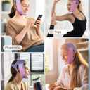 V-Line Sculpting Face Mask Silicone Chin Strap for Jawline Tightening & Double Chin Reduction (23-27 Inches) (Rose purple)
