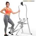 MOMODA Stair Stepper Resistance Adjustable Folding Vertical Climber Machine for Home Gym Full-Body Workout (Grey)